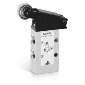 CAMOZZI 338-955TF 1/8IN NPTF, 3/2 Way, Mechanical Valve, Normally Closed, Roller Lever, Spool Type, Spring Return