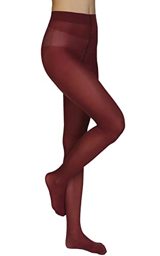Annes styling Plain Damenstrumpfhose 40 Denier Matt Semi-opaque Microfiber Classic Strumpfhose Zarra, Bordeaux M