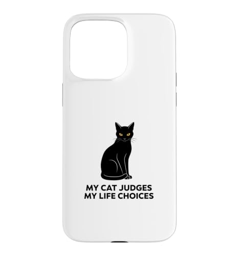 My Cat Judges My Life Choices Black Cat �ʔ������p �X�}�z�P�[�X iPhone 15 Pro Max �p
