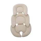 budiniao Bequemes Kinderwagenkissen, Kinderwagenauflage, weiches Kinderwagenkissen, Geschenk für frischgebackene Eltern, stützende Matratzenauflage für Babys, komfortabel, Beige, 38 x 58 cm