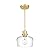 Emak 8 Inch Clear Glass Pendant Lights Kitchen Island, Modern Gold Pendant Light Fixtures for Kitchen, Bathroom, Bedroom, Dining Room, PL122-GD-CG