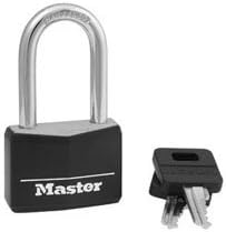 Master Lock 141DLF Padlock, Keyed Different Key, Large Shackle, 1/4 in Dia Shackle, 1-1/2 in H Shackle, Steel Shackle