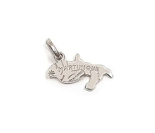 Pendentif carte Martinique argent massif 925 éclat durable sans nickel