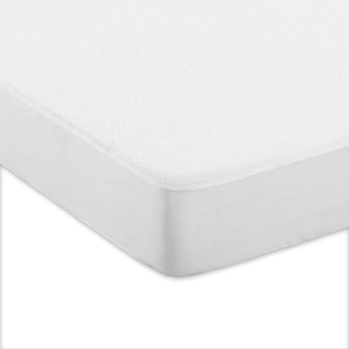 TextilECO Cubre Colchon 90x190. Protector de Colchon 90 Rizo 100% Algodon. Impermeable Transpirable. Funda Colchon 90x190....