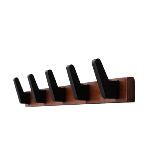 Perchero de pared Perchero de madera de bambú for colgar ropa, perchero de pared for muebles de sala de estar, vestíbulo, dormitorio, puerta de pared, perchero Ganchos para Abrigos(Negro,Grande)