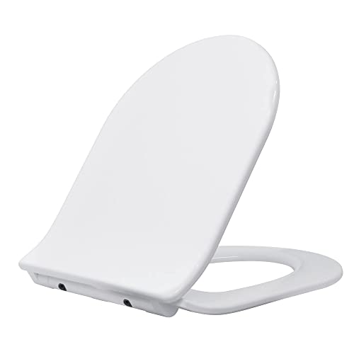 USUN Abattant WC avec fermeture rapide, siège à fermeture silencieuse, charnières à dégagement rapide, matériel de fixation rapide, siège de toilette avec deux options de fixation Cover