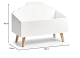 Zeller 13503 Kinder-Aufbewahrungstruhe 'Wolke', MDF, weiß, ca. 58 x 28 x 45 cm, Kindermöbel, Kids, Ordnungstruhe, Truhe