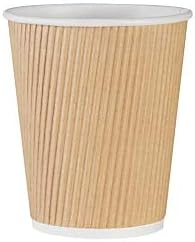 Genuine Joe Ripple Hot Cup, 8oz, 3-Layer Insulation, Brown, 25 Count