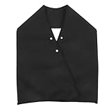 FOMIYES 大人のスカーフよだれかけ 食事時のよだれかけの交換 自宅用 折りたたみ衣類プロテクター 大人の食べるスカーフ 用食事用 ポリエステル Black