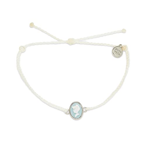 Pura Vida Silver-Plated Disney Cinderella Cameo Charm Bracelet - Adjustable Band, Brand Charm - White