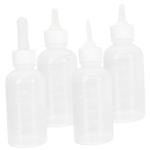 Hemoton Pet Feeder Bottle Set 4 Pack Kitten Puppy Milk Bottle Easy to Clean Portable for Outdoor Use