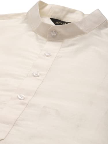 Image of SOJANYA (Since 1958, Men's Silk Blend Grey Kurta Pyjama & Silk Blend Jacket Combo