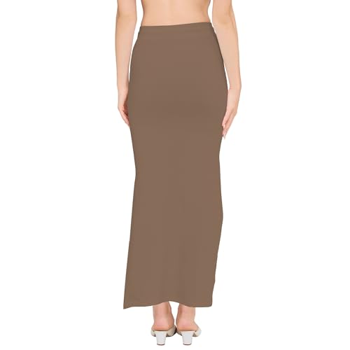 Image of DESI GIRL Cotton Lycra Stretchable Saree Shapewear Petticoat with Drawstring for Women | Fishcut Saree Petticoat with Side Slit for Easy Movement | Saree Shaper | Long inskirt