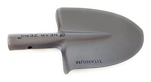 Near Zero Ultralight Titanium Shovel | Hardened Ta1 Alloy Emergency Spade Tool For Fire Pits & Entrenching | Essential For Backpacking, Camping, Gardening, Hiking, & Fishing | (Shovel Head Only) #TOP3