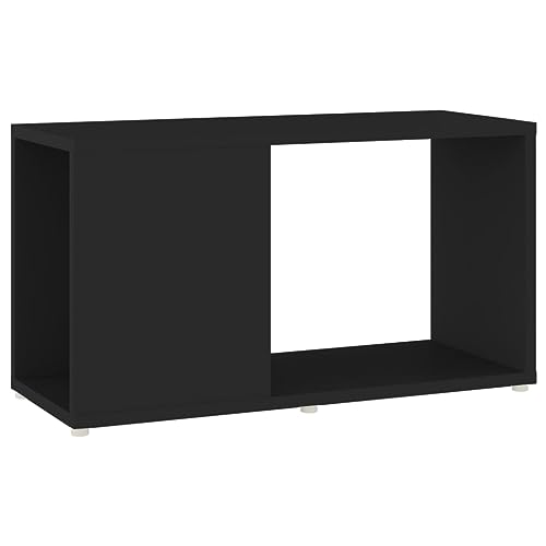 Ziaphsol TV-Schrank Schwarz 60x24x32 cm, Holzwerkstoff, offene Fächer,...