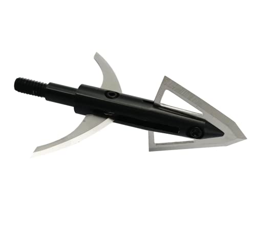 Scoland Shooter 6 Broadhead 4-Blade Hunting Hybrid Mechanical Broadhead 100 Grain 1" Fixed 1.8" Mechanical Cutting Diameter
