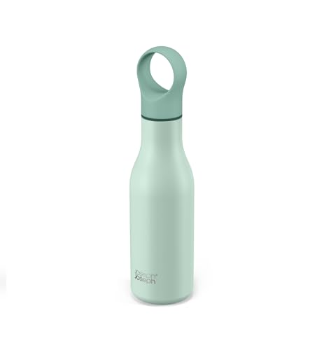 Joseph Joseph Loop- Bouteille d'eau en acier inoxydable isolée sous vide, gourde pour le travail, la gym, les voyages - 500ml, vert