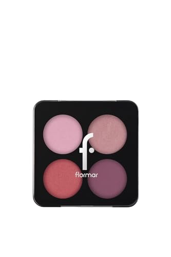 Flormar Paleta de sombras de ojos de color con textura fina y mate, 4 unidades, 001 – Rising Star