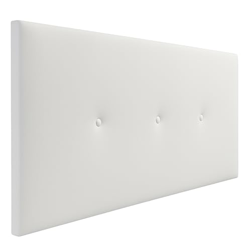 Acomoda Textil – Cabecero Tapizado para Cama Individual, Matrimonial o Queen. Cabezal Elegante, Acolchado y Resistente Ideal para Dormitorio Moderno y Fácil de Instalar. (Noah Blanco, 105x60x3 cm)