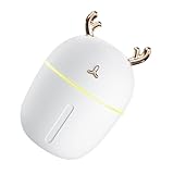 OUNONA Mini Umidificatore da Tavolo USB 300 Ml Diffusore di Aromi, Luce Notturna Silenziosa e Portatile per Casa, Ufficio e Auto, Umidificatore Automatico per Camera da Letto