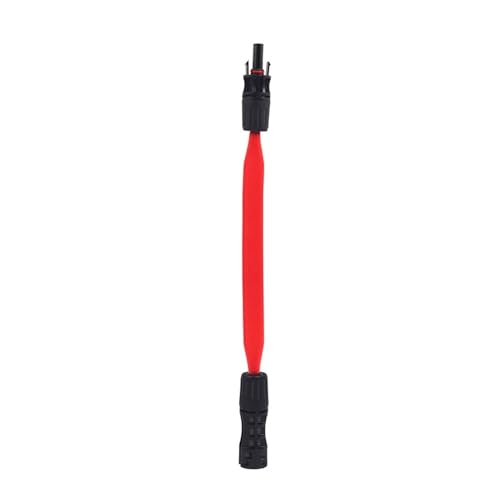 ImBros Flexible Flat Extension Cable 40cm 4mm2 Red/Black Coaxial Solar Cable with 1500V DC Connector Pass Window Car Door Home (Color : Red)