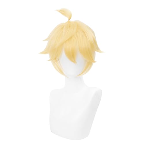 Photo de Zhongkaihua Costume de cosplay Anime Kagamine Rin Cosplay Kagamine Len Cosplay Costume Perruque Uniforme Halloween Dress Up Tenues Kagamine Len Wig