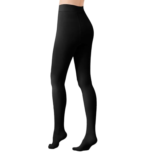 Image of YAGAXI Fleece Lined Opaque Tights for Women - 2 Pairs 200D Warm Winter Pantyhose with Control Top