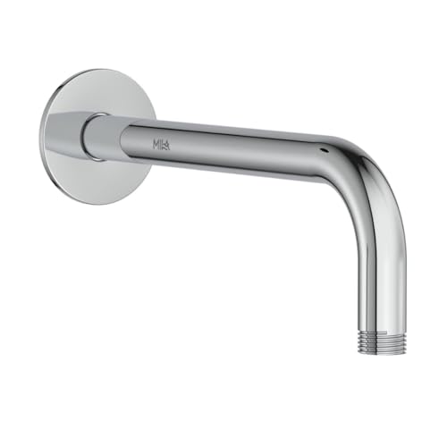 Image of Mila 12 inch Shower Arm - Round | SS304 Stainless Steel | Chrome Finish | Rust-Proof Bathroom Fitting | Supports Heavy Shower Heads | Fits Standard Shower Connections