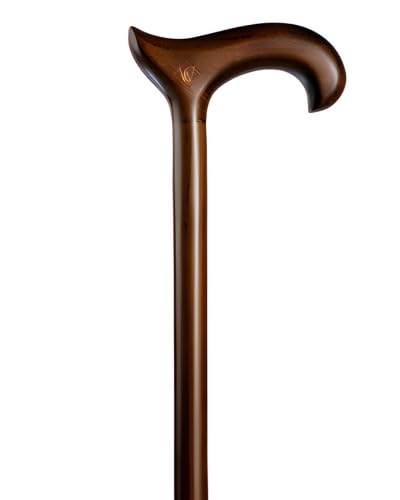 Classic Derby Walking Canes | Made in Europe | Handmade | Premium Wood | Comfortable Walking Sticks (Walnut)