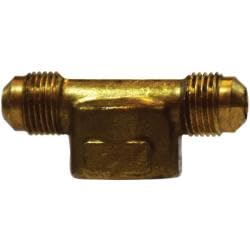 10432 Branch Tee, 3/8 in SAE 45 deg Male Flared x 3/8 in SAE 45 deg Male Flared x 1/2 in FIP, Brass