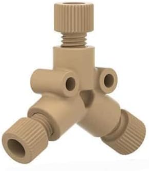 Idex Low-Pressure Y Connector Assembly, Natural PEEK, 0.060 (in) Bore, 1/8 (in) OD Tubing, 1/4-28 Flat Bottom: 1/EA