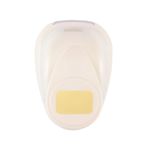 Vaessen Creative Craft Paper Punch - Rectangle with Rounded Corners - 1,5 x 2,3 cm - Circle Cutter for Crafting and Card Making, White/Pink