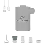FLEXTAILGEAR Max ポンプ 最軽量ポータブル アウトドア キャンプエアポンプ USB充電式 エアポンプ 空気入れ・空気抜く エアベッド エアマット エアボート 浮き輪 エアーベット BBQ 空気ポンプ 5種類ノズル付き