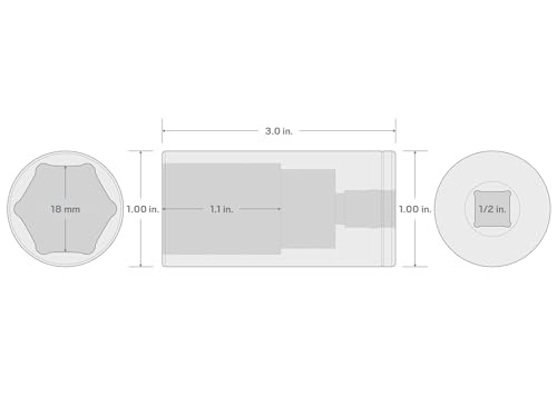Image of TEKTON 1 /2 Inch Drive x 18 mm Deep 6-Point Socket | SHD23118