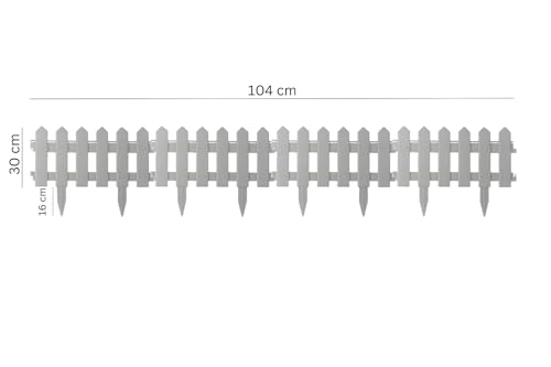 Image of Garden Guard | 108cm Length | Durable Garden Partition Boundary Fence | 30cm Tall Picket Fence + 16cm Spikes | White PVC Material | Ideal for Plant Protection & Outdoor Decoration (4 Piece Set)