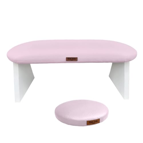 Apoio de Mão/Punho Para Manicure+Apoio de Cotovelo (Rosa Claro)