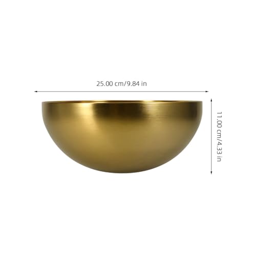 Tazón para ensalada de acero inoxidable dorado 10 pulg miniatura 4