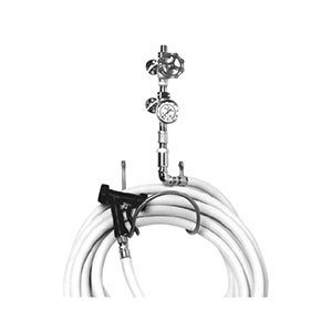 T&S Brass MV-1907-11CW Washdown Station Valve, Thermometer, Swivel, 50' Hose and Water Gun, 1/2"