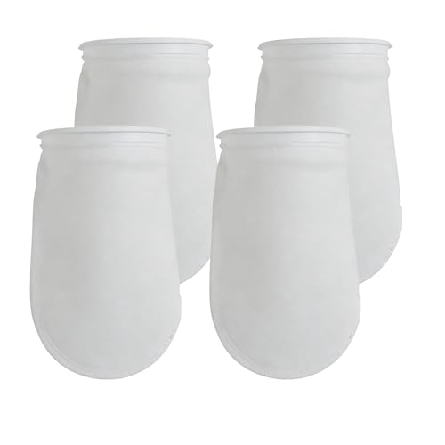 Image of ALEGI 4 Pack Aquarium Filter Socks 4 inch by 7 Inch Long, 200 Micron - 4 Inch Ring Aquarium Felt Filter Bags