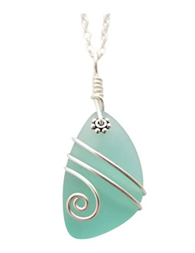 Handmade in Hawaii, wire wrapped sea glass necklace, (Hawaii Gift...