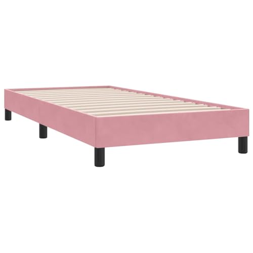 vidaXL Cama Box Spring sin colchón Terciopelo Rosa 90x210 cm, Cama, somier, Cama de Terciopelo, Muebles de Dormitorio, Cama Individual, Cama tapizada