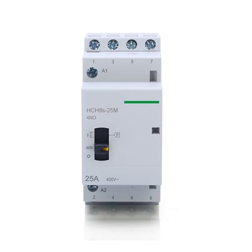 Contacteur modulaire 4P 25A 24V HCH8s-25M avec interrupteur manuel rail DIN pour tableau électrique