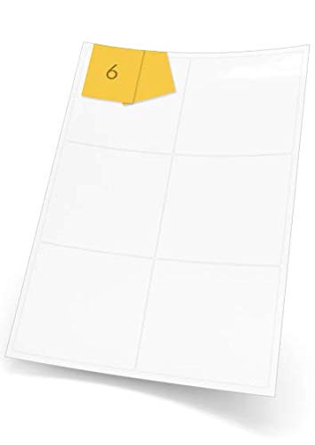 A4Labels Gloss White Paper Labels for Laser Printers, 6 Rectangle Glossy Labels Per A4 Sheet, 100 Sheets of 99 x 93mm, 600 Laser Gloss Labels