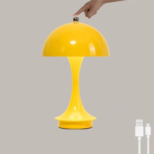 Lampe de table LED champignon pour chambre et salon : veilleuse portable à intensité variable