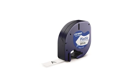 DYMO Letratag Plastic Tape, Self Adhesive, 12 Mm X 4