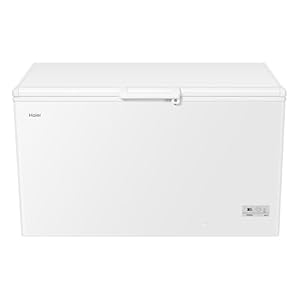 Haier Gefriertruhe HCE321C I 319 L Tiefkühltruhe mit Innenbeleuchtung, Super-Gefrierfunktion & antibakterieller Dichtung I Freezer Kühltruhe inkl. 2 Metallkörben I Energieklasse D
