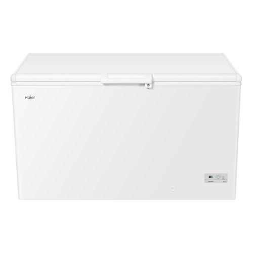 Haier Gefriertruhe HCE321C I 319 L Tiefkühltruhe mit Innenbeleuchtung, Super-Gefrierfunktion & antibakterieller Dichtung I Freezer Kühltruhe inkl. 2 Metallkörben I Energieklasse D