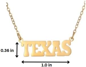 Texas State Pendant Letter Name Necklace 18K Gold Plated Stainless Steel Statement Jewelry for Women High Polished Finished Charm Any Occasion Gift Idea - Image 5