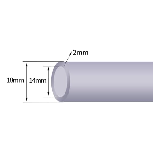 Kwweeoo Clear Silicone Hose, Silicone Hose, Water Dispenser Hose, Horizontal Hose, OD 18 mm, ID14 mm, Wall Thickness 2 mm, Length 2m(6.56ft)