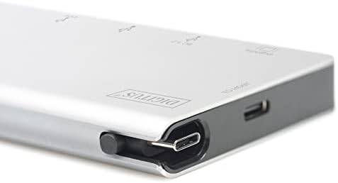DIGITUS USB-C Podróżna stacja dokująca - 6 portów - 1x HDMI (4K@30Hz) - 2x USB 3.0 / USB 2.0, 1x USB Type-C - czytnik kart - srebrny